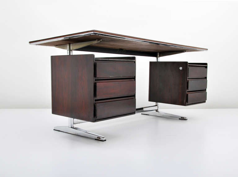 Mid-Century Modern Gio Ponti Rosewood Desk