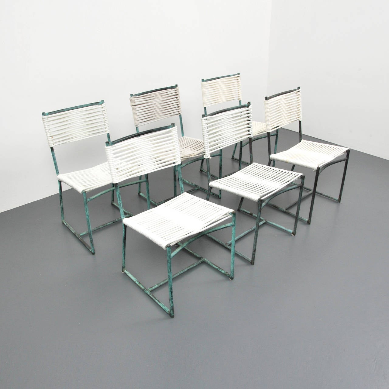 American Set of Six Walter Lamb Dining Chairs, 1952
