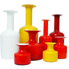 Set of 8 Colorful Gulvases by Otto Brauer