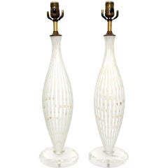 Pair of Murano Lamps by Barovier 
Toso