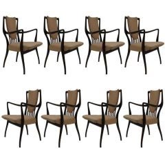 8 solid rosewood dining chairs by Andrew John Milne design 1947