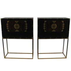 Pair of Korean cabinets c1900 later brass stands by Ciancimino