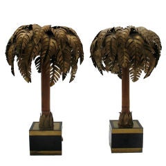 A Pair of Maison Jansen 1960s Palm tree table lights