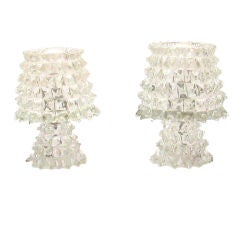 A Pair of  Barovier and Toso "Rostrato" table lights