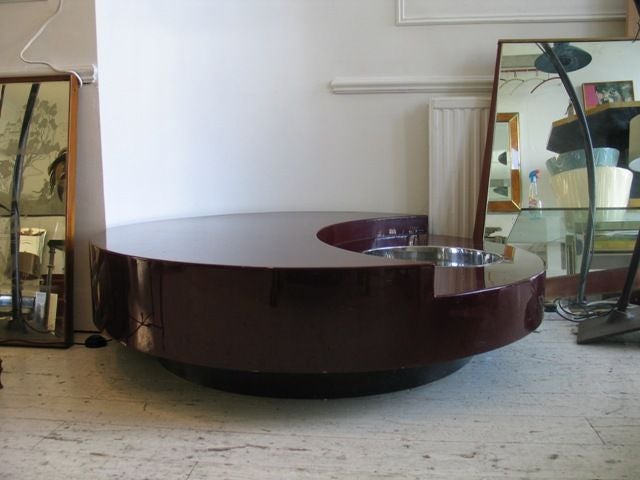 Steel TRG Revolving coffee table by Willy Rizzo