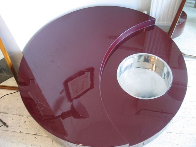 TRG Revolving coffee table by Willy Rizzo 1