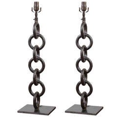 Pair of Iron Boat Chains as Lamps