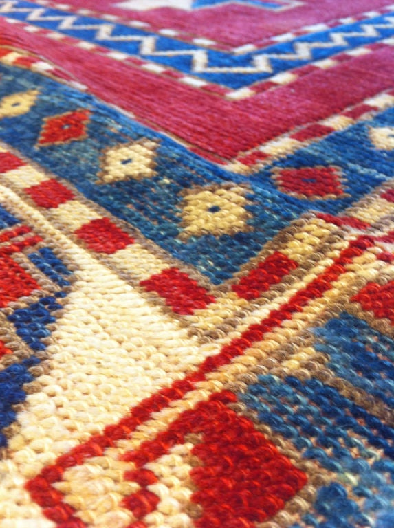 Turkish Caucasian Woven with Antique Yarn For Sale