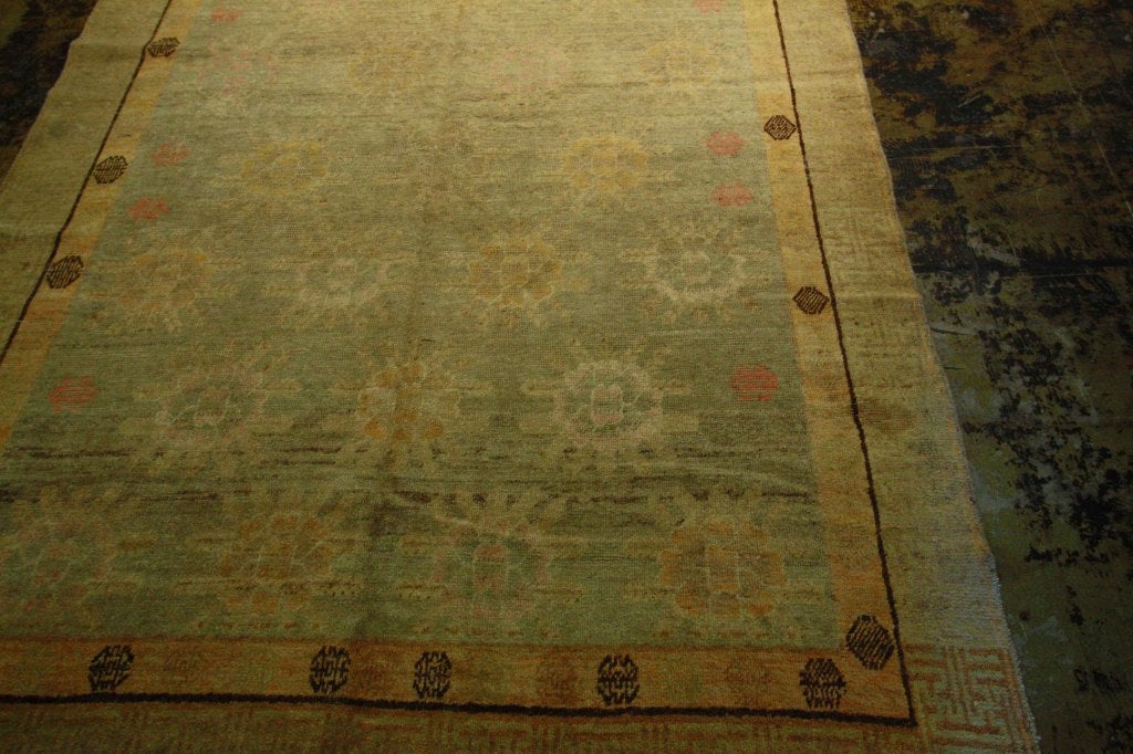 Hand-Knotted Vintage Turkish Oushak For Sale