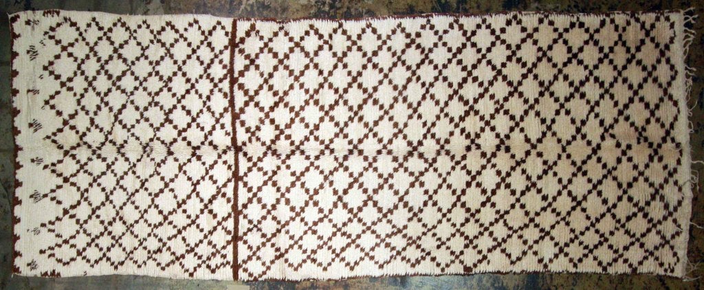 Vintage Moroccan Runner in Geometric decoration.