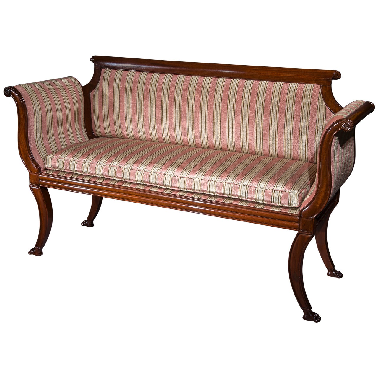 Small Settee in the Neoclassical Taste For Sale