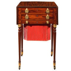 Drop-Leaf Work Table with Reeded Legs