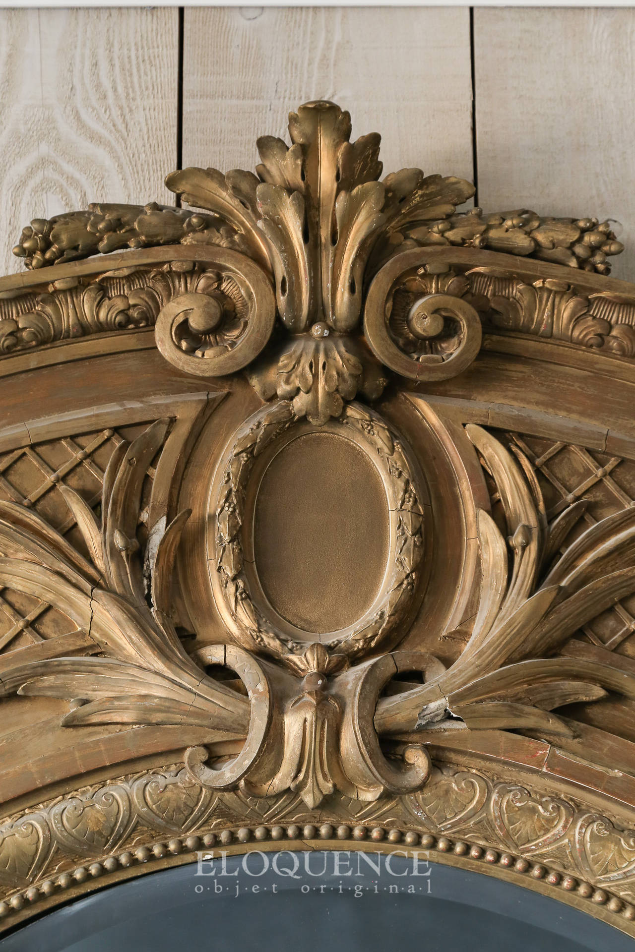 Carved Grand Antique French Ballroom Mirror, circa 1890