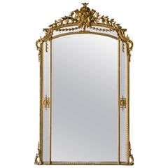 Antique French Pareclose Ballroom Mirror, Circa 1880
