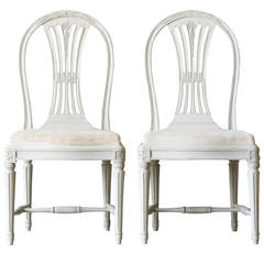 Set of 8 Vintage Gustavian Dining Chairs, circa 1920