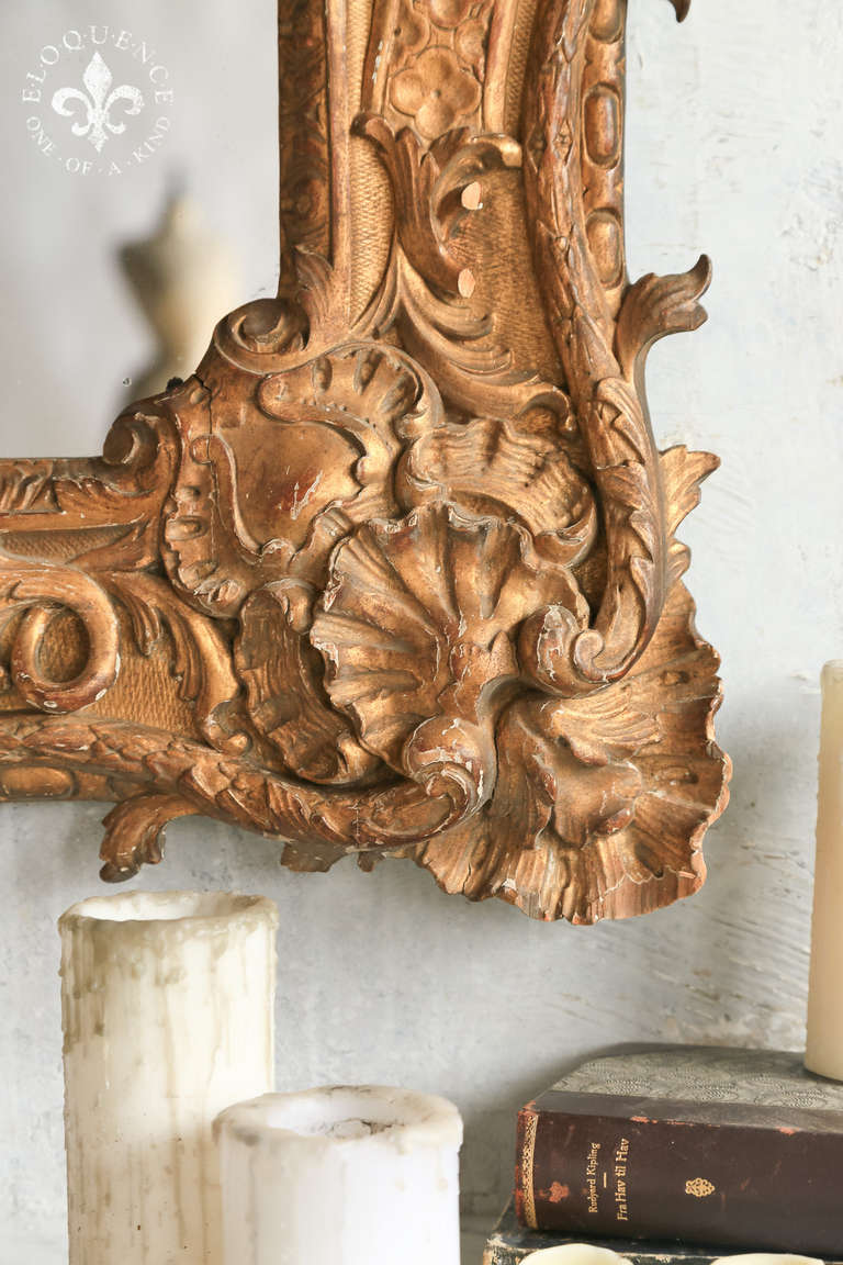 Fabulous Antique Baroque French Mirror In Good Condition In Los Angeles, CA