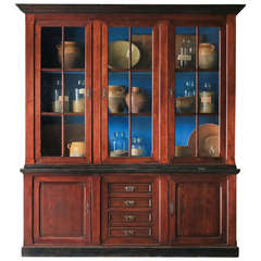 Antique Cherry Stain Grand Scale Display Cabinet