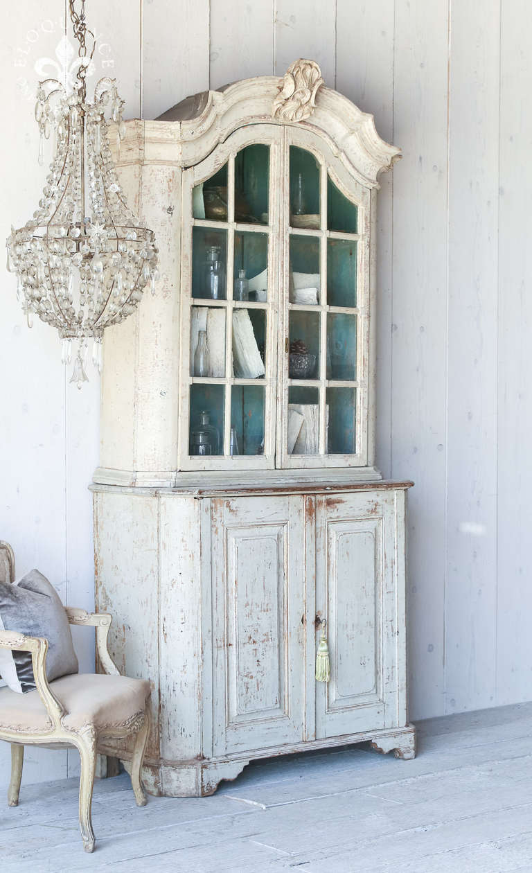 Gorgeous Period Swedish Rococo Cabinet, circa 1750 at 1stDibs