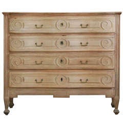 1750 Tall Stripped Oak Antique French Commode