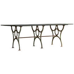 1880 Antique Iron and Slate Table