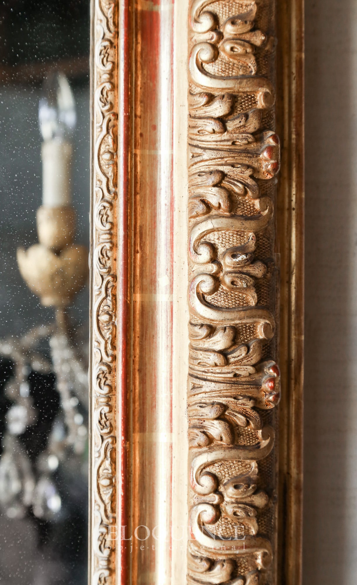 Giltwood Antique Louis Philippe Gilt Ballroom Mirror from France, circa 1860