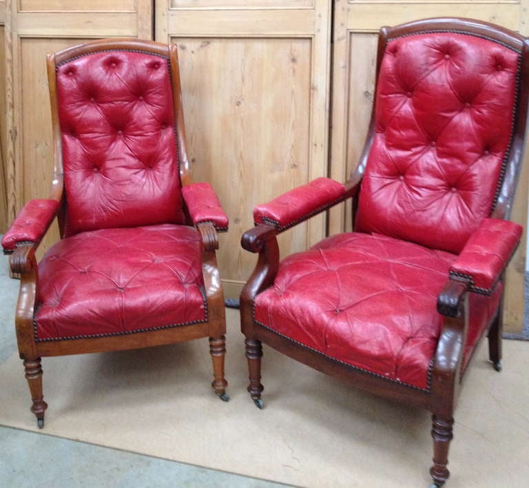 Two Similar Napoleon III Period Armchairs