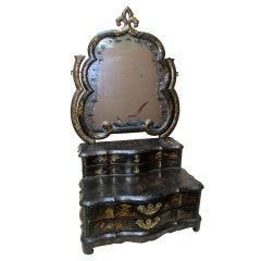 Antique  A Rare 18th.century Chinese Export Lacquer Dressing Mirror 