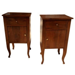 A Pair Of Italian Walnut Bedside Cupboards A Pair Of Italian Walnut Bedside Cupboards