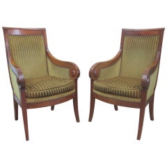 A Pair French Empire Period Bergeres