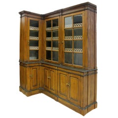 Early 19th Century Simulated Walnut Corner Bookcase