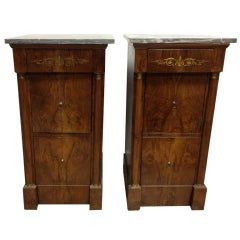 Antique A Pair Of Italian Walnut Bedside Cupboards