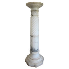 Pr. White Alabaster Pedestals
