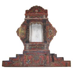 18thc Colonial Spanish Santos Niche, carved and painted