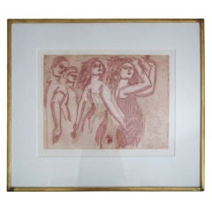 Lester Johnson etching and aquatint