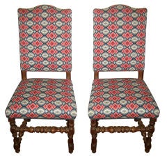 Pair  walnut William & Mary side chairs