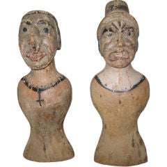 Antique Carnival Figures of Punch and Judy