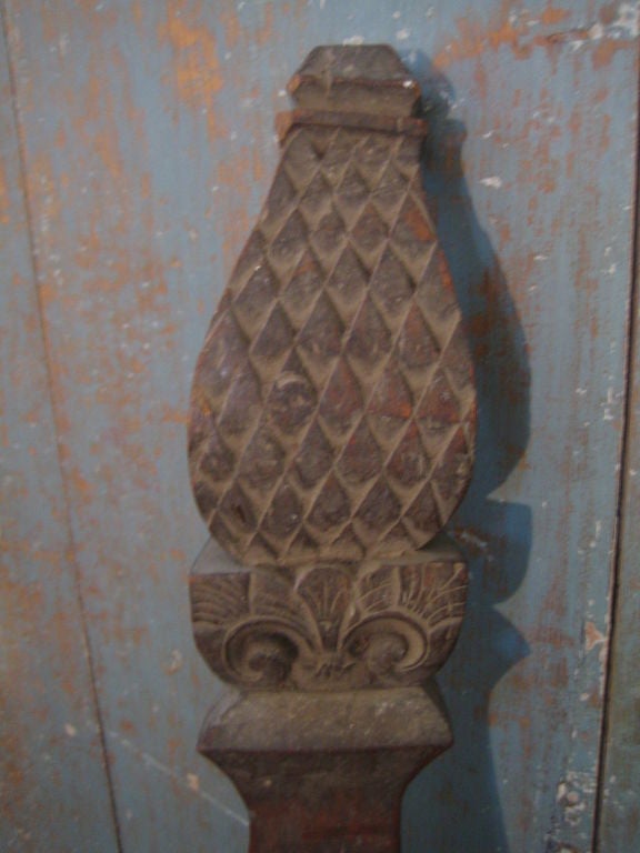 18th/19thc Polynesian Hardwood Slit Drum carved with Pineapple 4