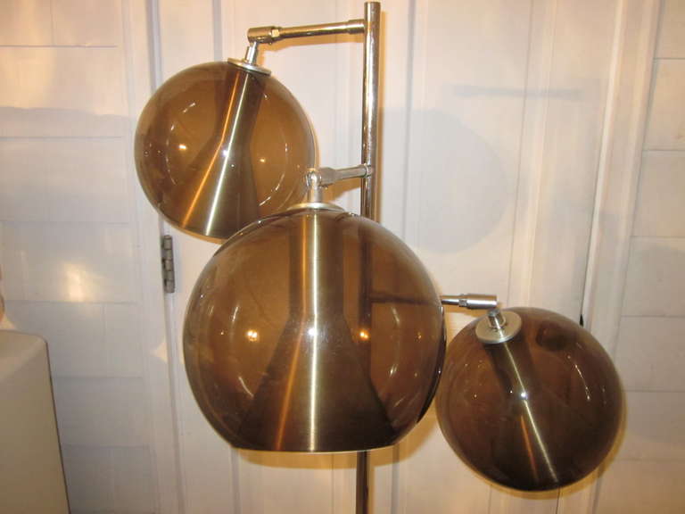 Mid-Century Modern Chrome And Glass Floor Lamp For Sale