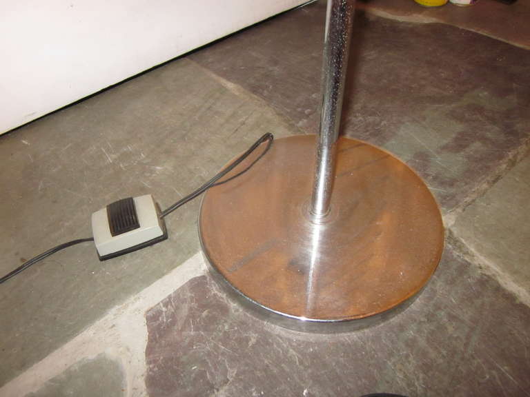 American Chrome And Glass Floor Lamp For Sale