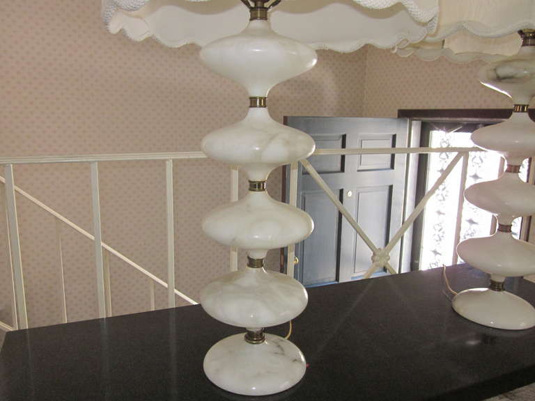 Mid-Century Modern Paor Mid-Century Alabaster Lamps For Sale