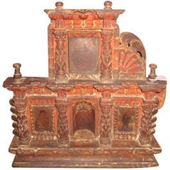 17th/18thc Bolivian Carved & Painted Travelling Altar
