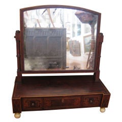 Antique Hepplewhite Shaving Mirror with Ivory Feet