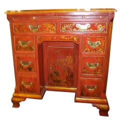 Antique Georgian Chinoisseried Kneehole Desk