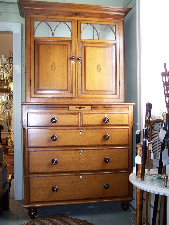 Regency Pollard Oak Bureau Bookcase