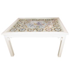Hand-painted Tile-top Coffee Table