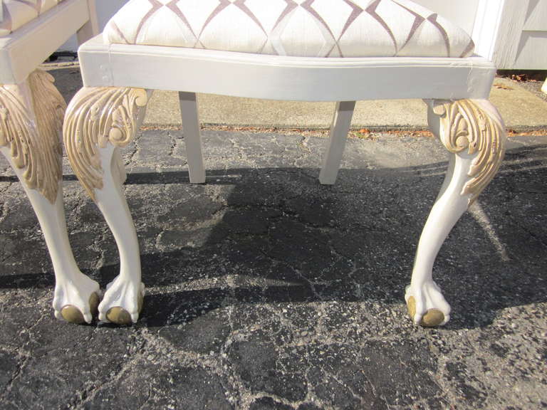 Set of Eight Painted Dining Room Chairs For Sale at 1stDibs