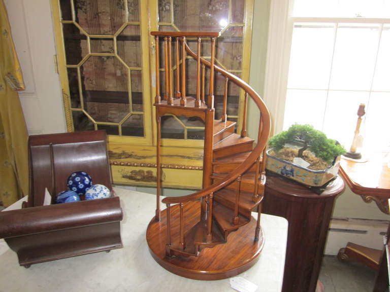 Finely crafted architect's model of a spiral staircase.