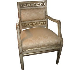 18th Century Painted and Silver Gilt Roman Chair