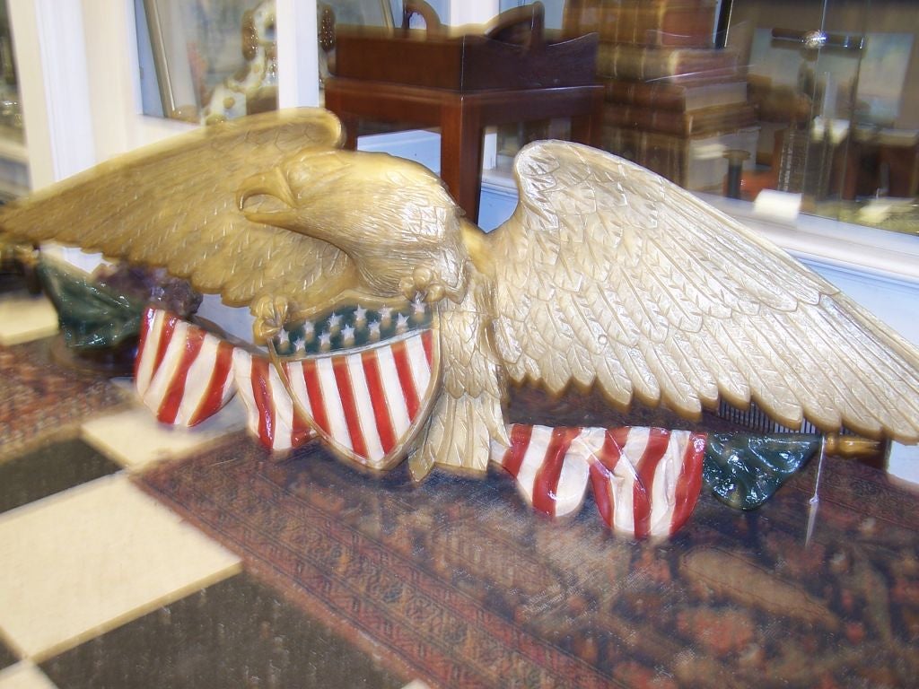 Hand-Carved American Carved Eagle Plaque