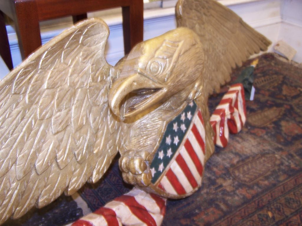 20th Century American Carved Eagle Plaque